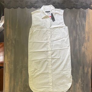 Banana Republic Cream Collared Shirt Dress
